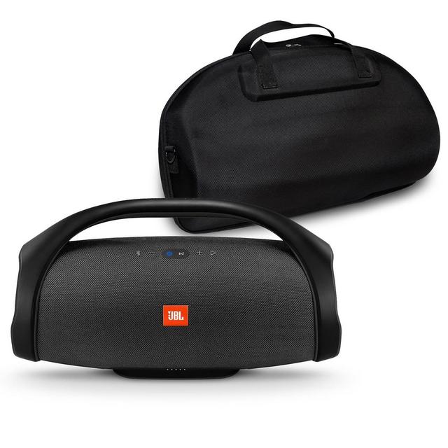 JBL Boombox Portable Bluetooth Waterproof Speaker Bundle with Hardshell Storage Case (Black)