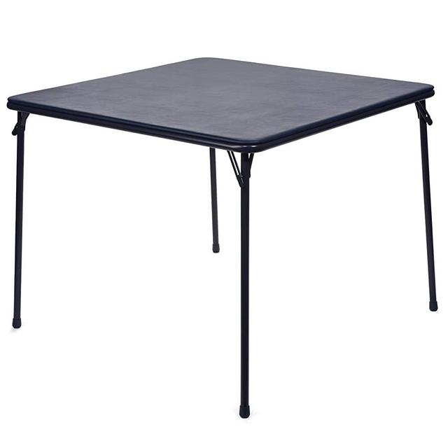 XL Series Square Folding Card Table (38") - Easy-to-Use Collapsible Legs for Portability and Storage - Vinyl Upholstery for Convenient Cleaning - Steel Construction, Wheelchair Accessible (Navy Blue)