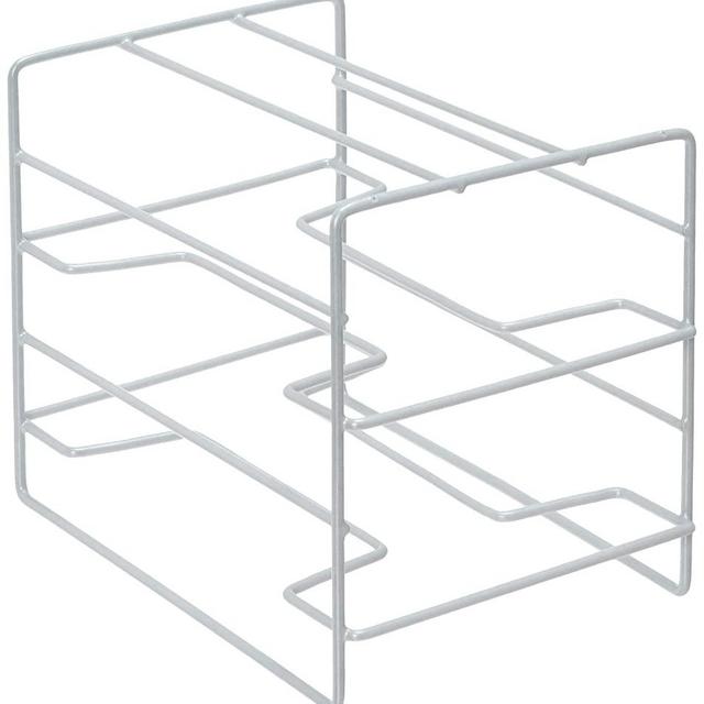Home Basics W 3 Tier Heavy Duty Kitchen Countertop or Cabinet Organizer for Food Wrap, Foil, Wax Parchment Paper, Plastic Bags, Silver