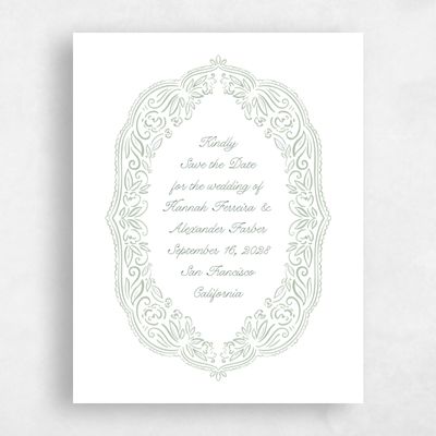 Laurel Green Wedding Save the Date - Pienza Portrait