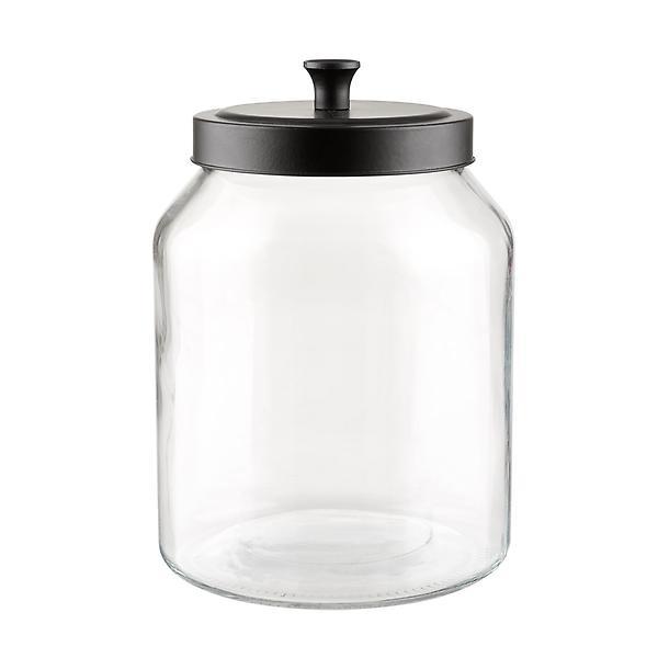 1.6 qt. Glass Canister Black Matte Lid
