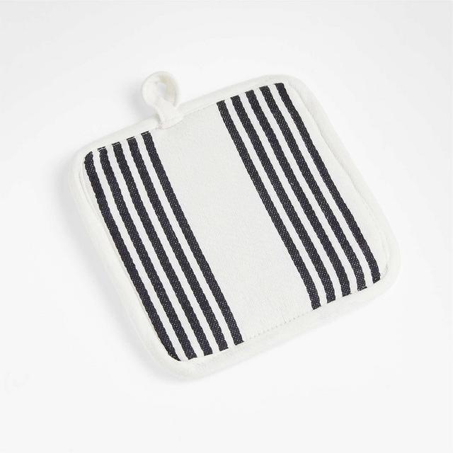 Cuisine Stripe Black Organic Cotton Pot Holder