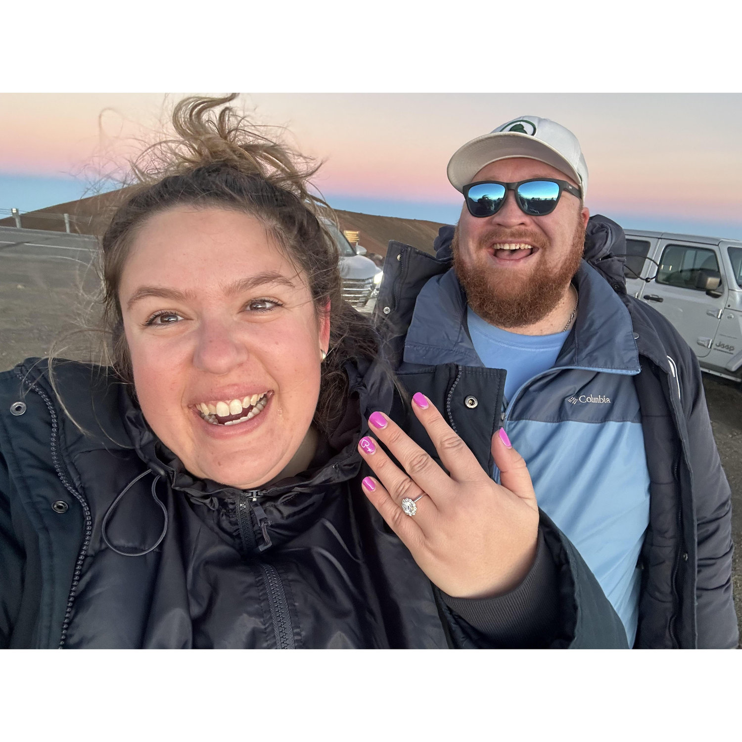 It’s official: we’re erupting with love. Aleks said yes on the summit of Mauna Kea!