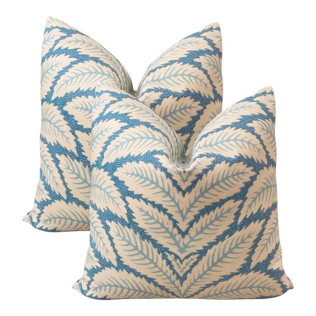 Botanaical Blue & White 22" Pillows (2)