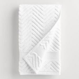 White Chevron Spa Hand Towel