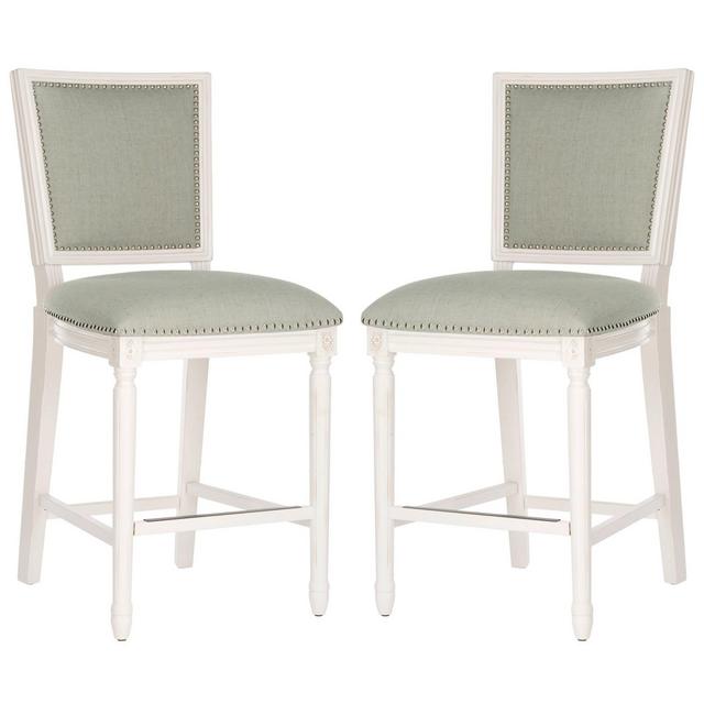 Set of 2 Buchanan Counter Height Barstool Light Gray - Safavieh