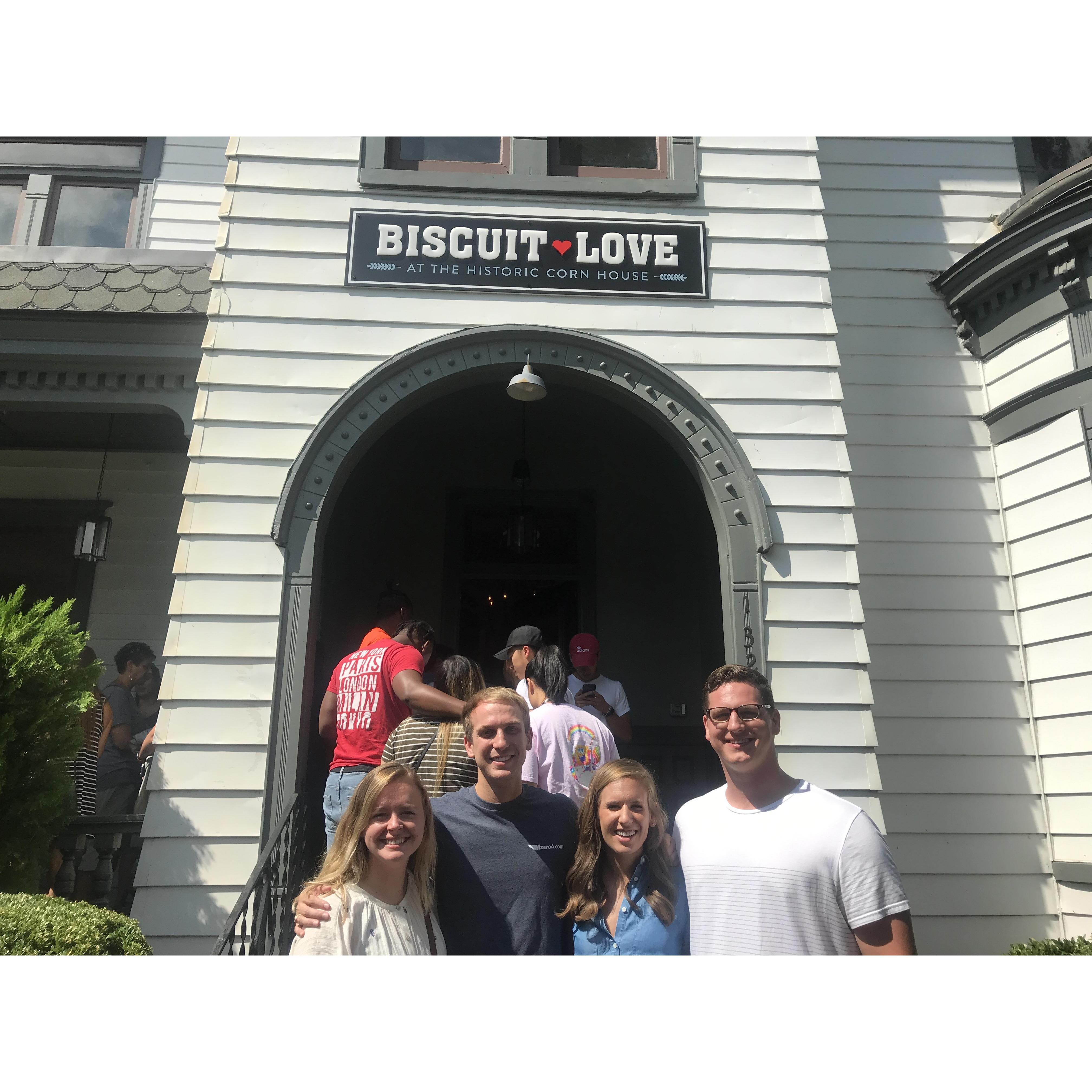 The day we got engaged we went to brunch with our friends and I had no idea what was coming later that night!
