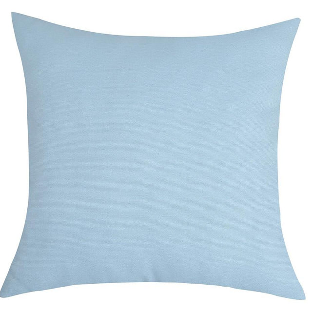 TangDepot Handmade Decorative Solid 100% Cotton Canvas Throw Pillow Covers/Pillow Shams, (14"x14", Light Blue)