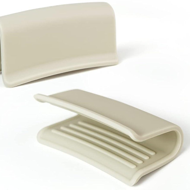 Carrotez Silicone Pot Holders, Heat Resistant Pot Handle Covers for Kitchen, Accessories for Cast Iron or Ceramic Dutch Ovens, 1 Pair (2 pcs) - Cream
