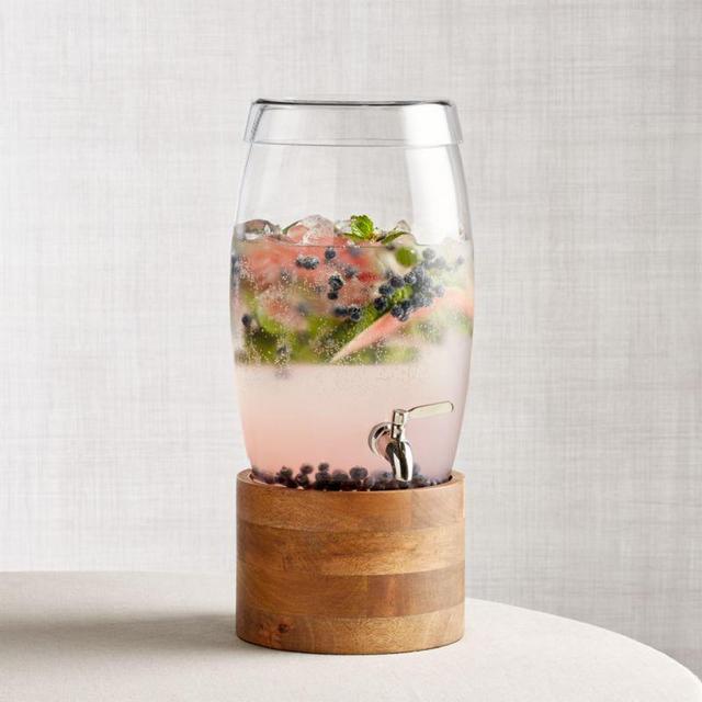 Oregon Glass Drink Dispenser with Brooks Wood Stand