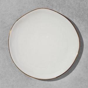 Stoneware Dessert Plate - Cream/Gold - Hearth & Hand™ with Magnolia