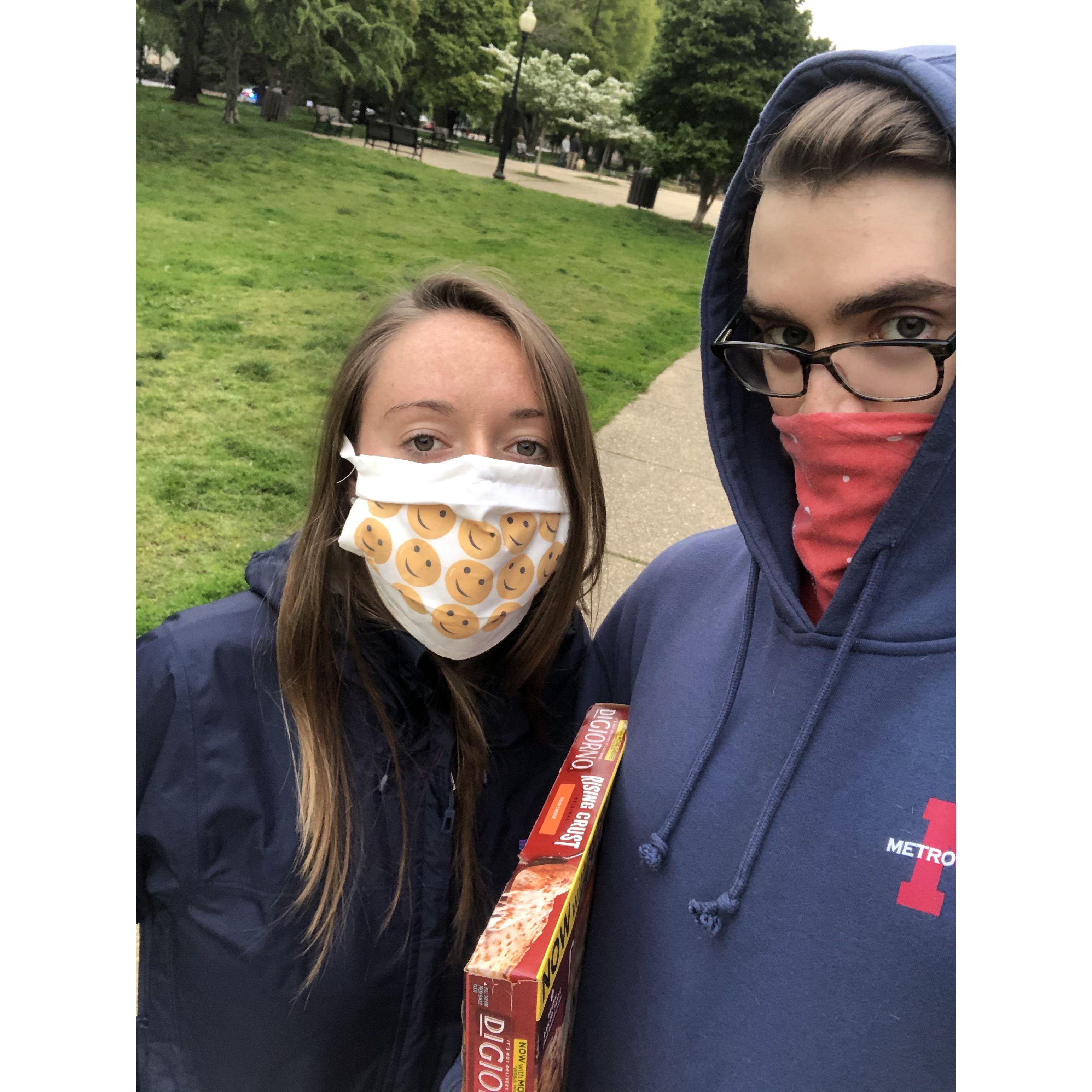 Back when dates were masked outdoor strolls