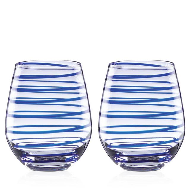 kate spade new york Charlotte Street Stemless Wine Glass, Set of 2