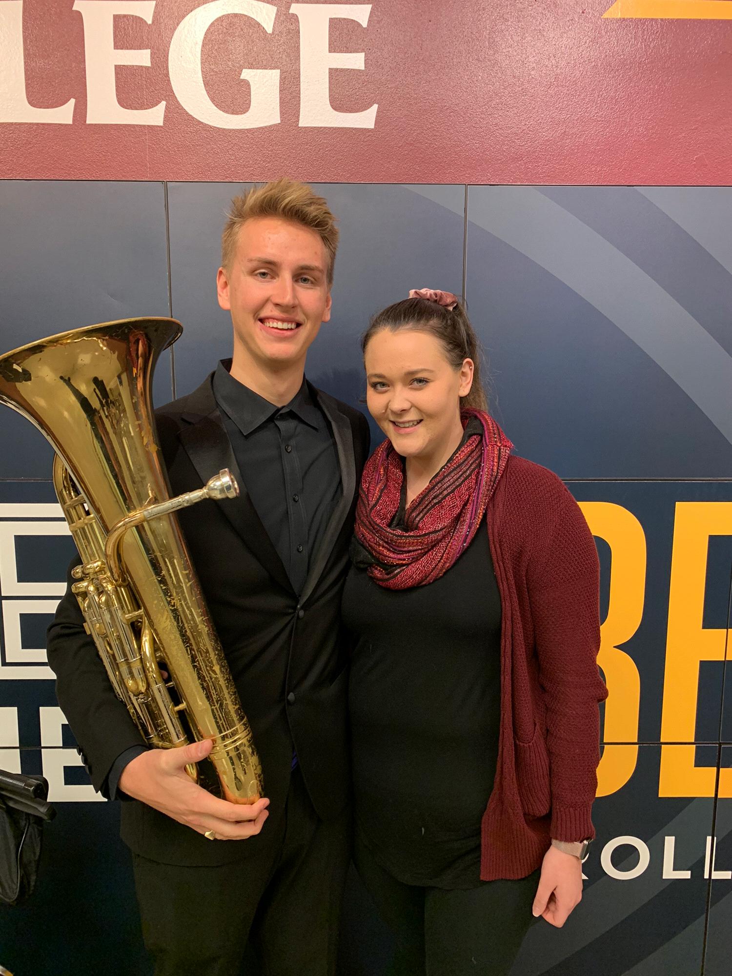 Jordyn and Mitch after one of his favorite band concerts. He even did a solo!