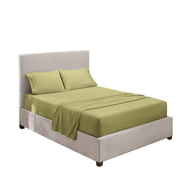 Clara Clark Premier 1800 Series 4pc Bed Sheet Set - Queen, Sage Olive Green,