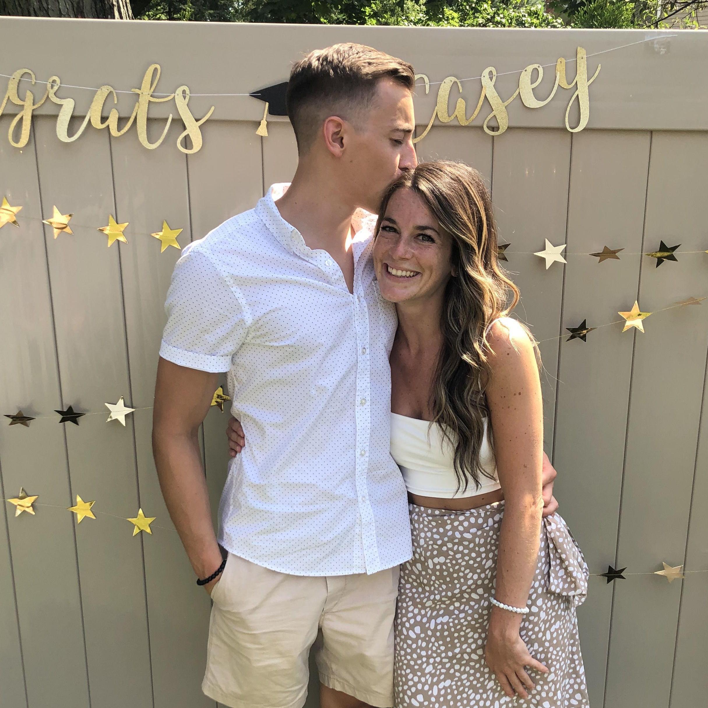 July 2020.
Pat completed his Masters in March, and Casey in May. In late 2020, Casey and Pat lived at his parents house for a few months while Casey and Pat both started their full time jobs.