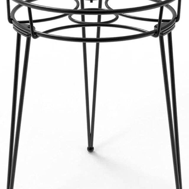 iLTreFlo Midcentury Modern Metal Potted Plant Stand 18.7 inches Tall Flower Pot Holder Large Rustproof Iron Garden Container Heavy Duty Rack for Planter,Black (18.7 inches Tall Black)