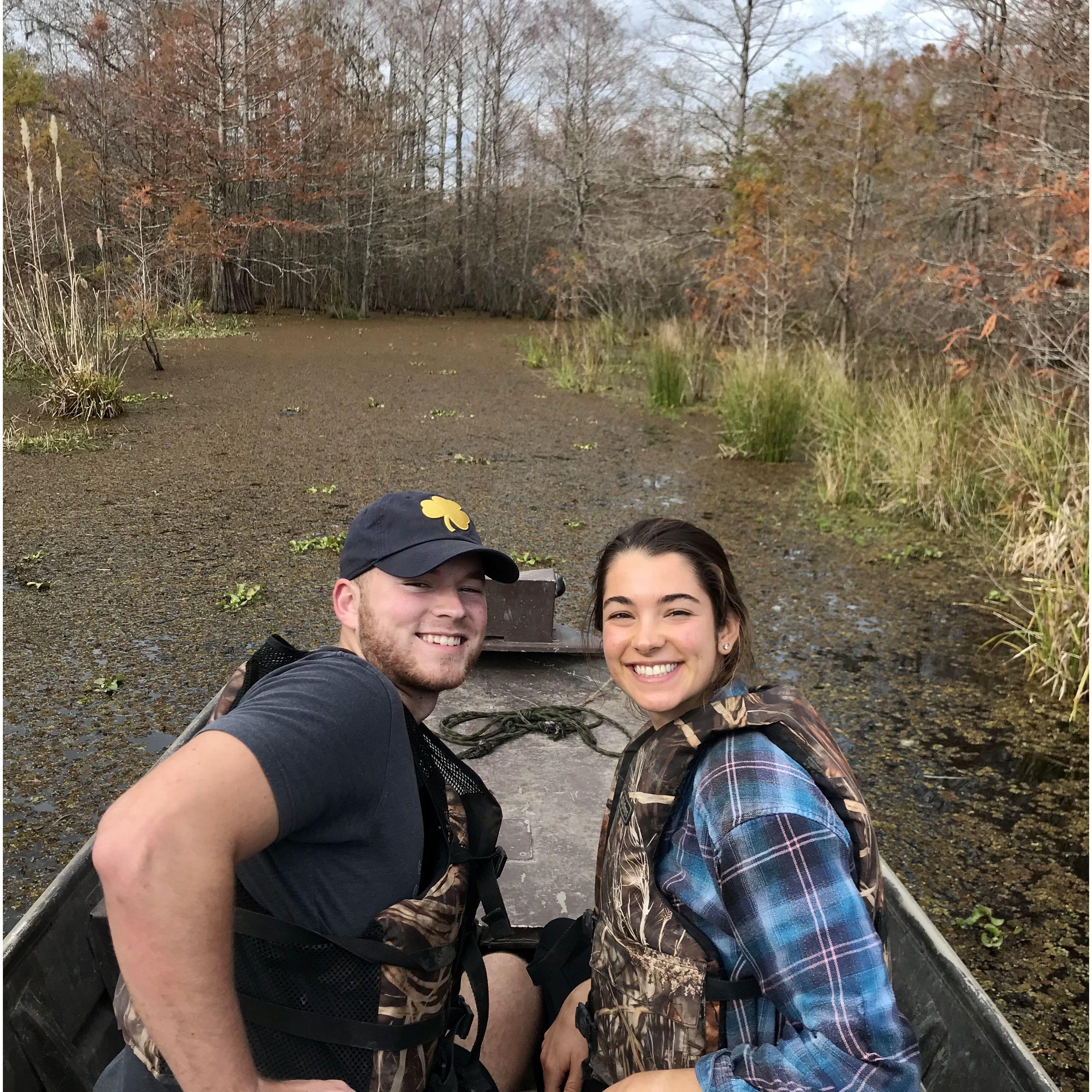 Out in the Bayou down in Louisiana! This was Emma's first time in Andrew's hometown, Lafayette.