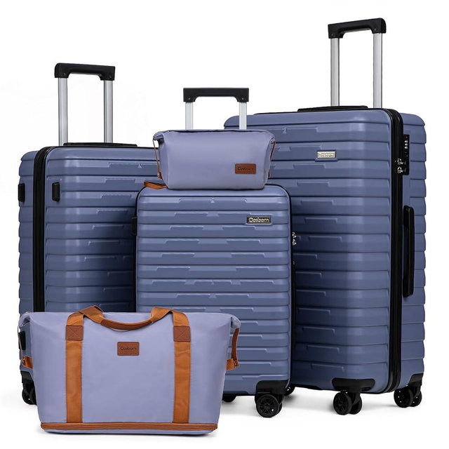 Cosbarn Luggage Sets 5 Piece Suitcases with Wheels, Suitcase Set ABS Hard Case Luggage with Spinner Wheels Durable Travel Luggage