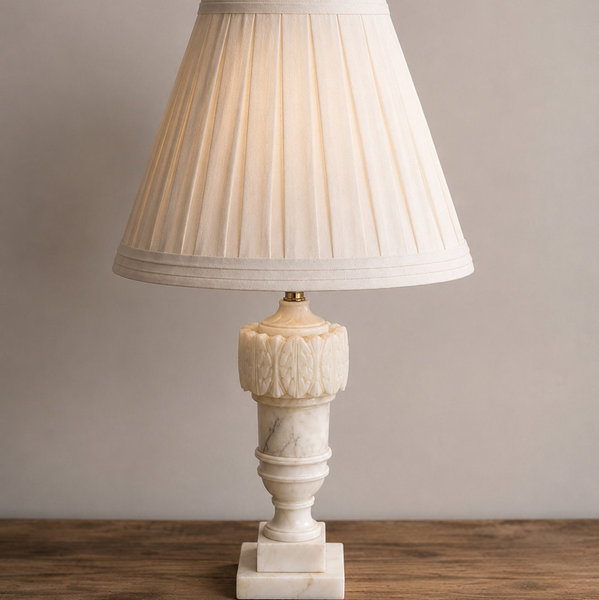 Italian Marble Alabaster Urn Table Lamp