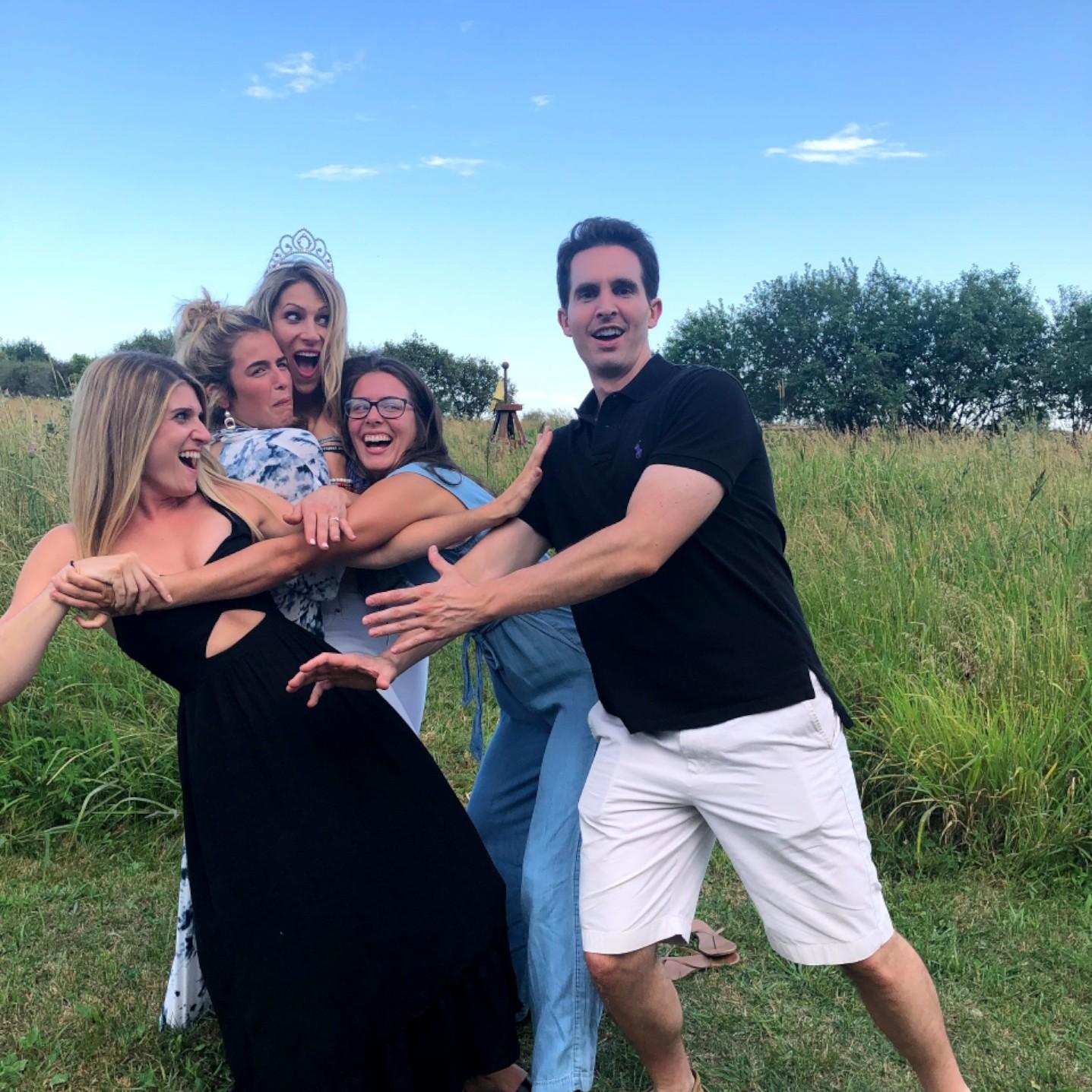 Engagement Party shenanigans!
(WHAT a party๐!!!!)
Patrick trying to capture me from my dear (protective) sisters...