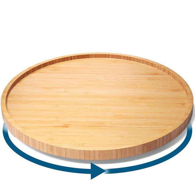 VERTORGAN Lazy Susan Organizer for Kitchen,Bamboo Turntable for Cabinet,Pantry,Vanity,Large（Natural）