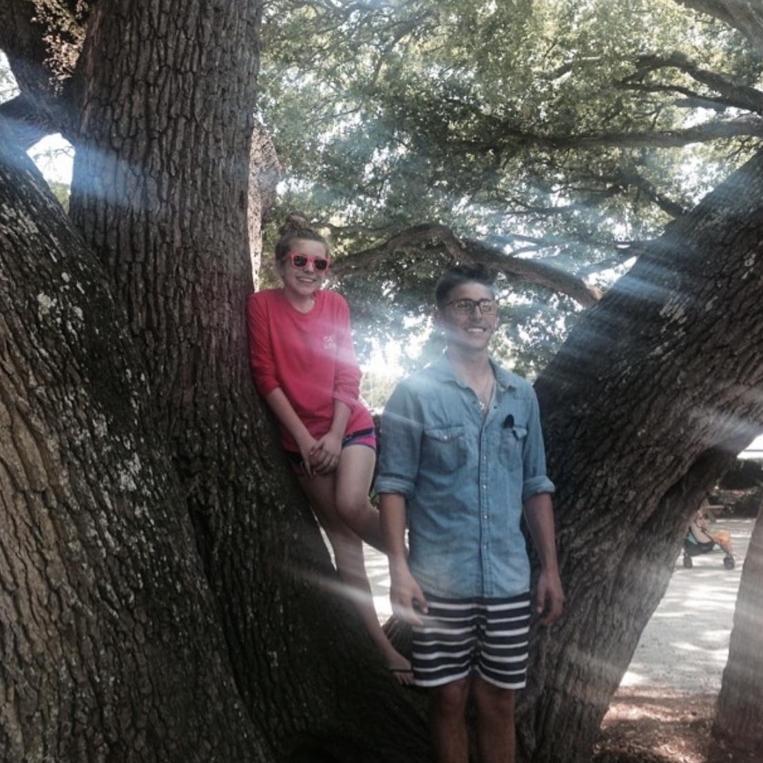 Emily with her brother Sam in Harbor Town on Hilton Head Island - 2013