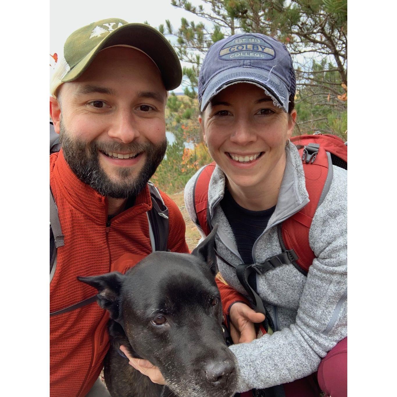 Our first camping trip together. It snowed. Dewey nor Emily were too excited about that