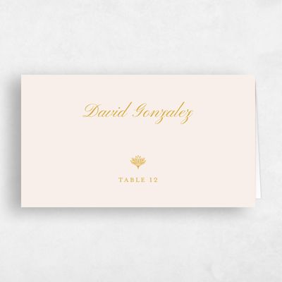 Linen, Beige Wedding Place Card - Taneja