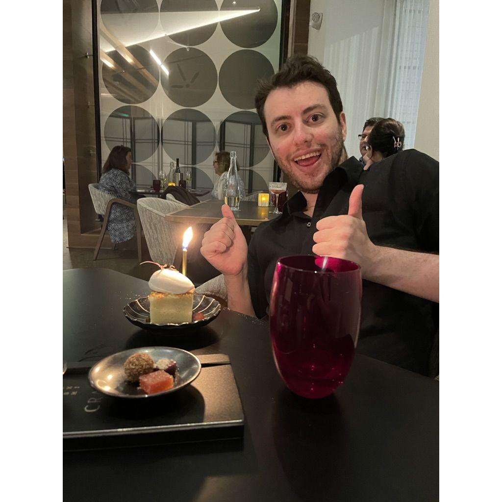 Drew's first birthday with Elana at a Spanish-Japanese fusion restaurant.