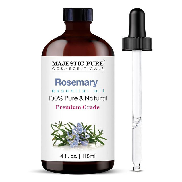 Majestic Pure Essential Oil with Glass Dropper - 100% Pure and Natural - Essential Oils for Diffuser, Aromatherapy, Soap and Candle Making, Rosemary Essential Oil, Rosemary Oil, 4 Fl Oz