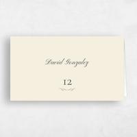 White Wedding Place Card - Abbey