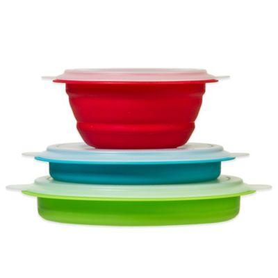 Prepworks Collapsible Storage Bowls with Lids (Set of 3)
