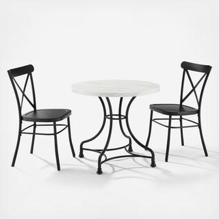 Madeleine 3-Piece Dining Set with Camille Chairs