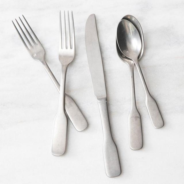 Fortessa Ashton 20-Piece Flatware Set, Brushed Silver