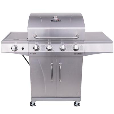 Char-Broil Performance Series Silver 4-Burner Liquid Propane Gas Grill with 1 Side Burner