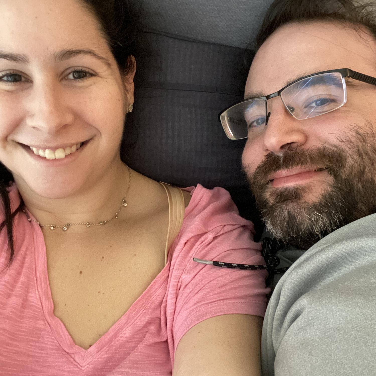 Our first time on our new bed.