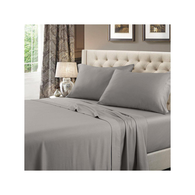 Egyptian Linens Extra Deep Pockets Solid 600 Sheet Set Gray King