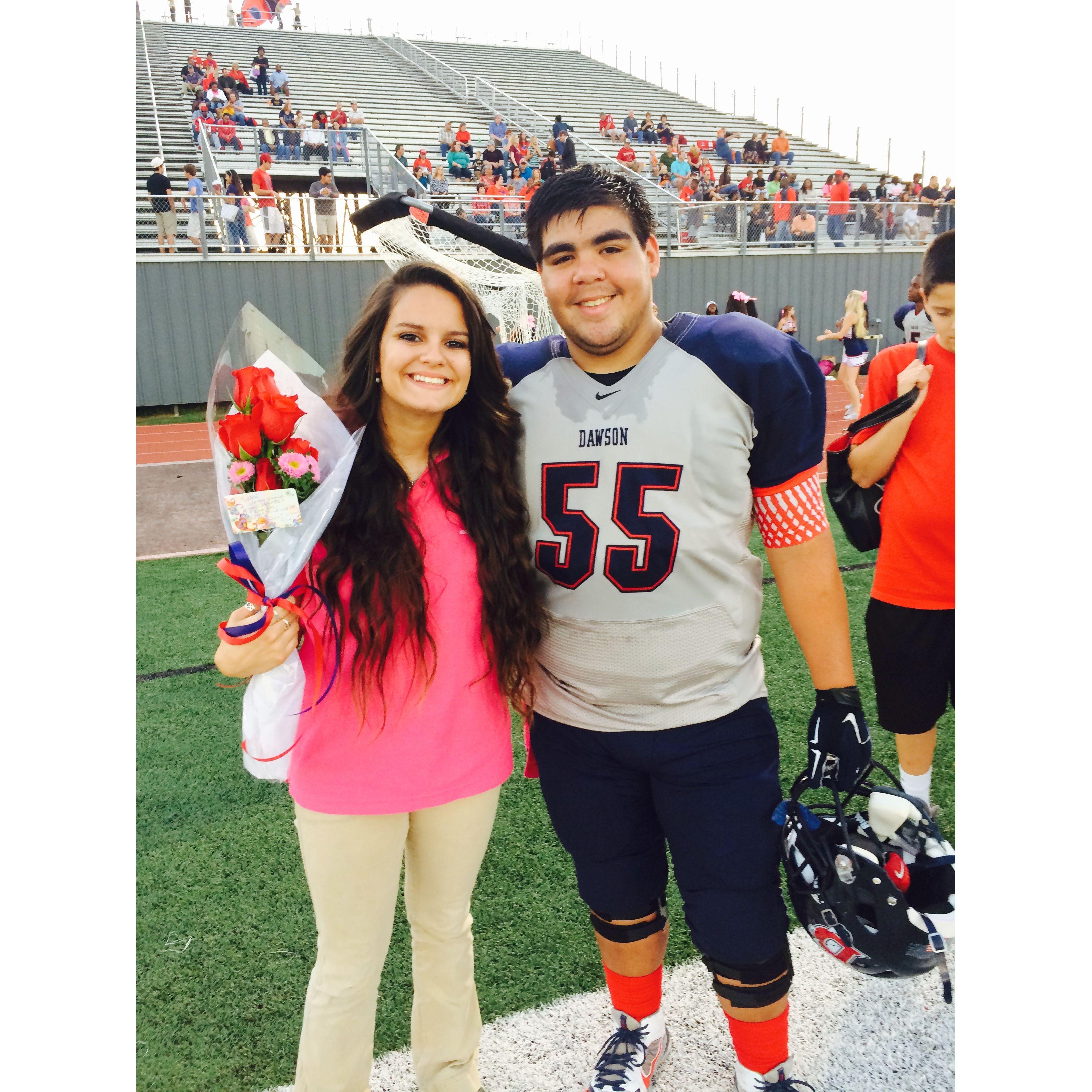 Senior night at Dawson High School <3
10/24/2014