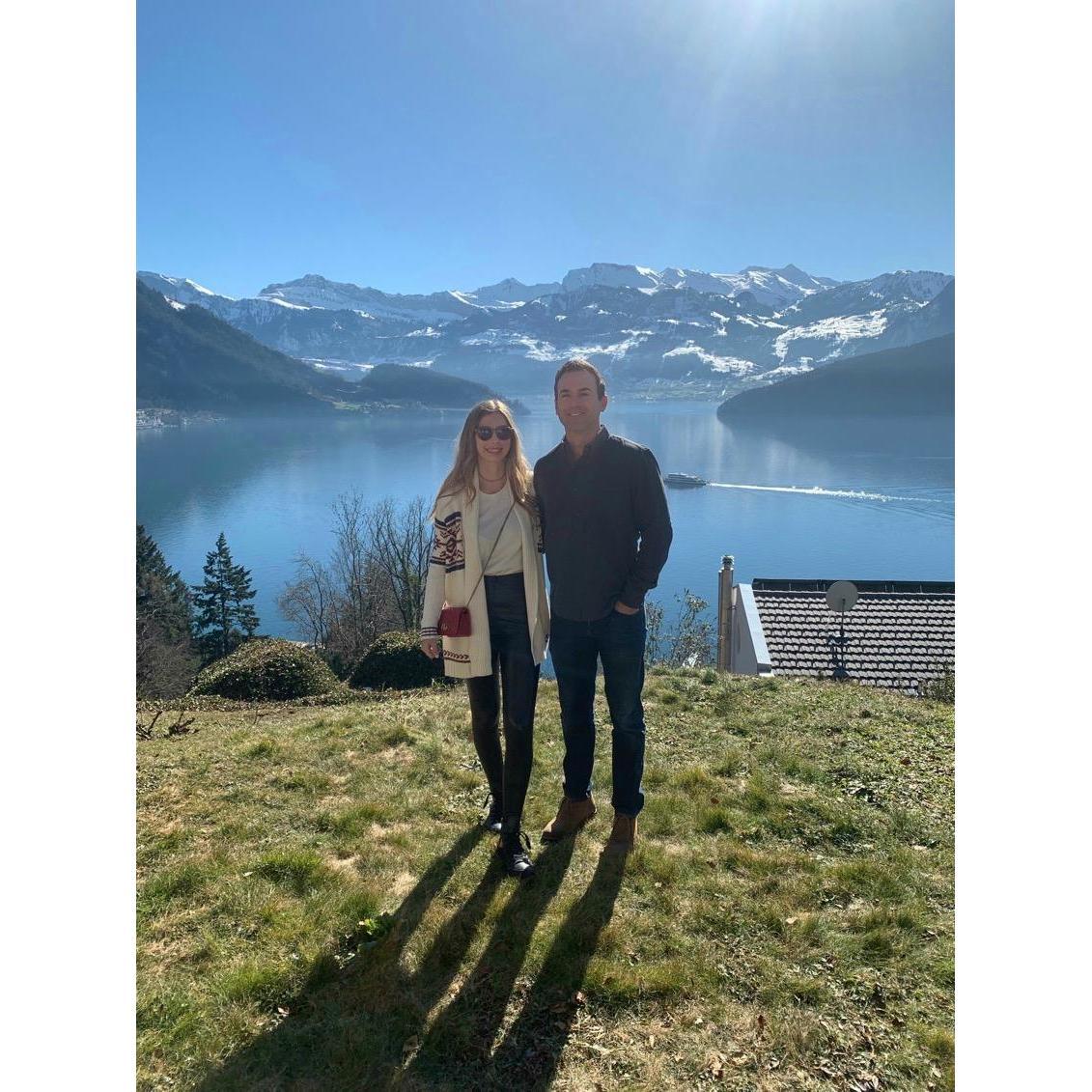 Enjoying one of our favorite places in the world, Weggis, Switzerland