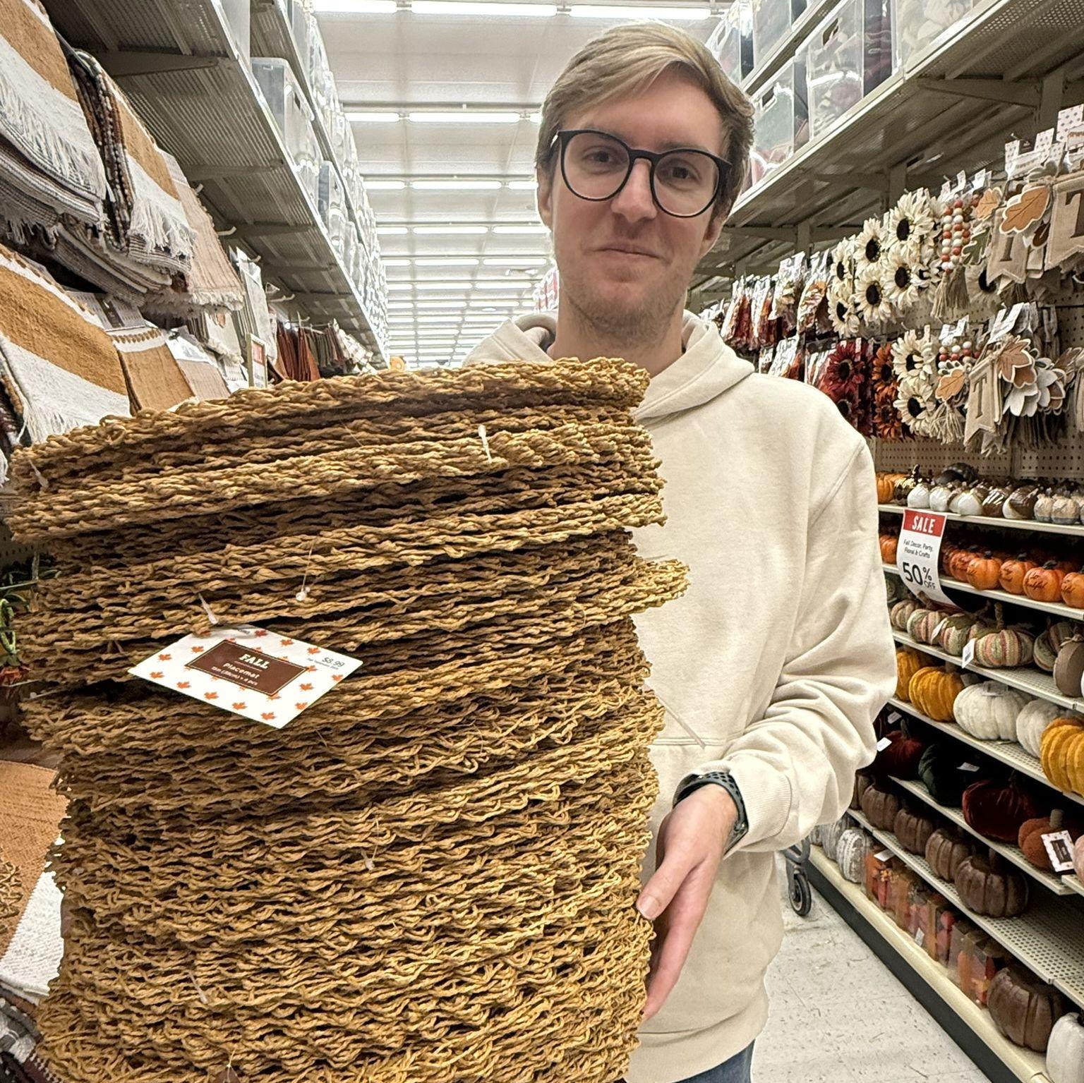 November 1, 2025 (Greenville, SC): Alex enjoying being my cart boy for our wedding chargers.