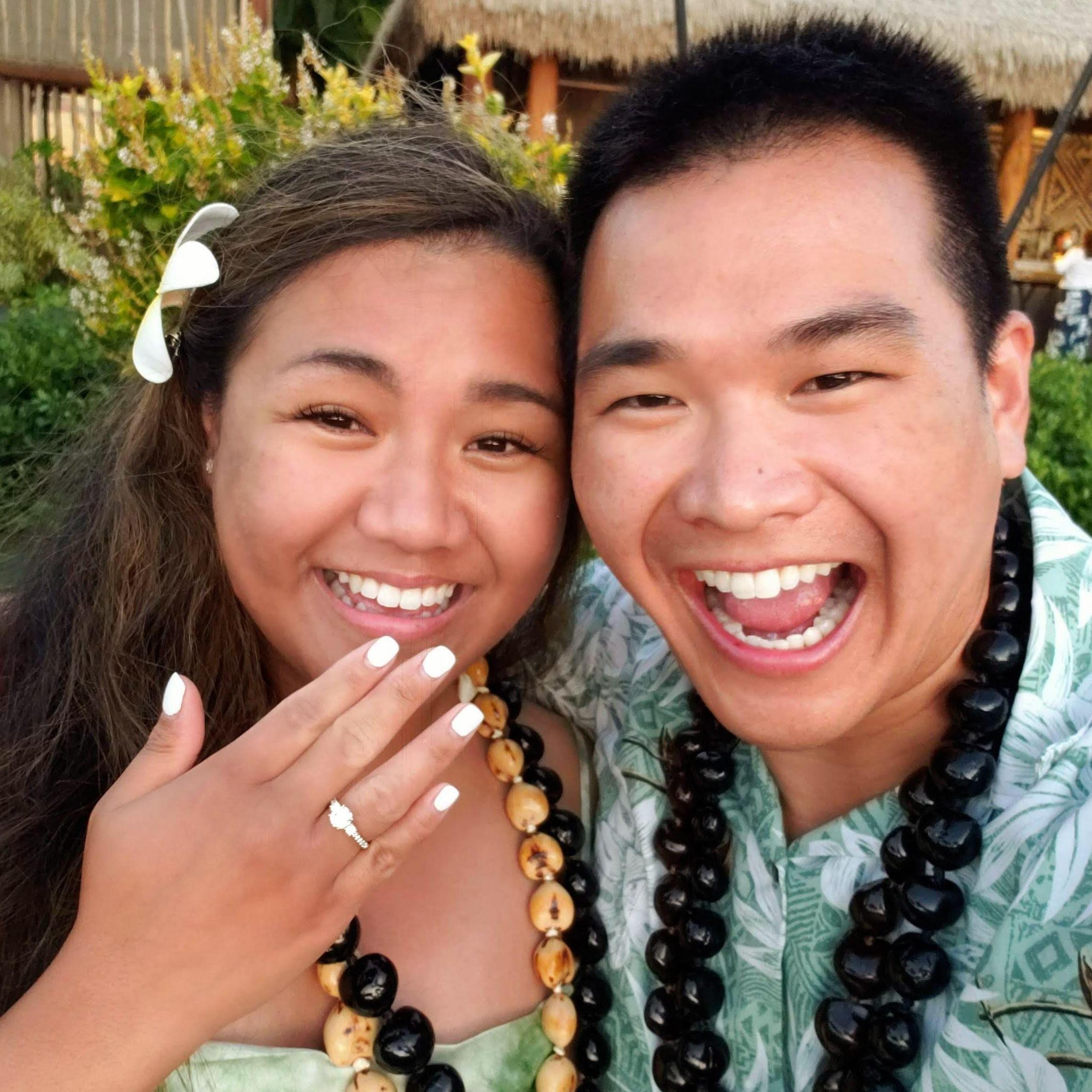 Our first selfie after getting engaged!