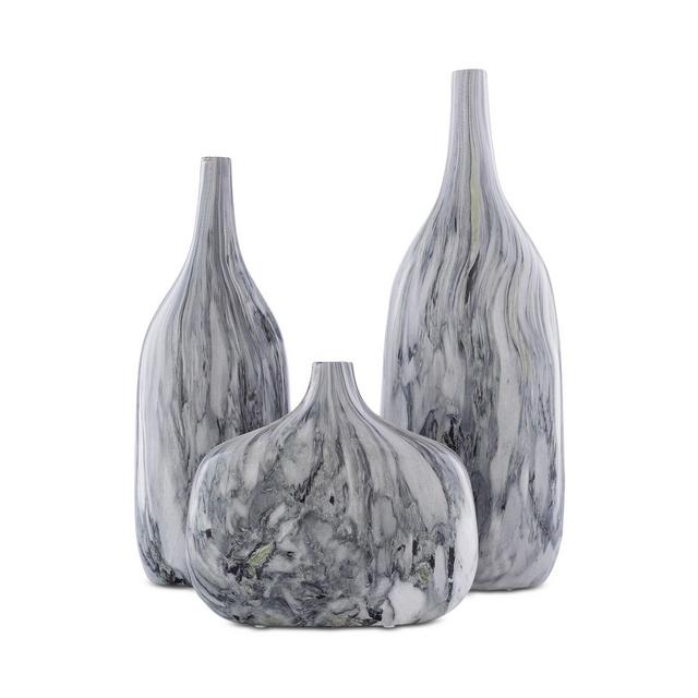 Surya Marble-Style Decorative Bottle, Set of 3
