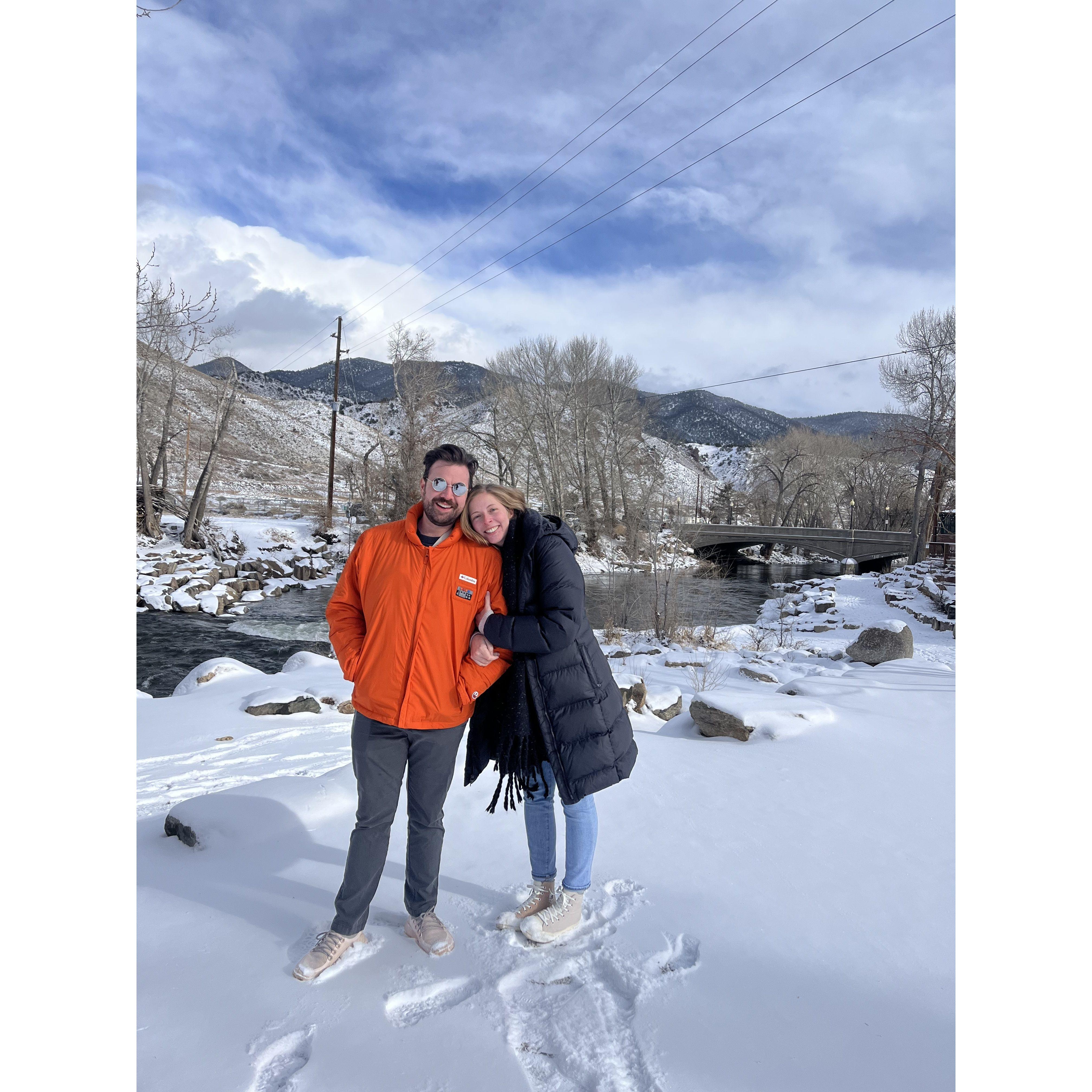 A snowy visit to Salida in January 2025 with some of our favorite people <3 This is right next to the wedding venue The Steamplant!