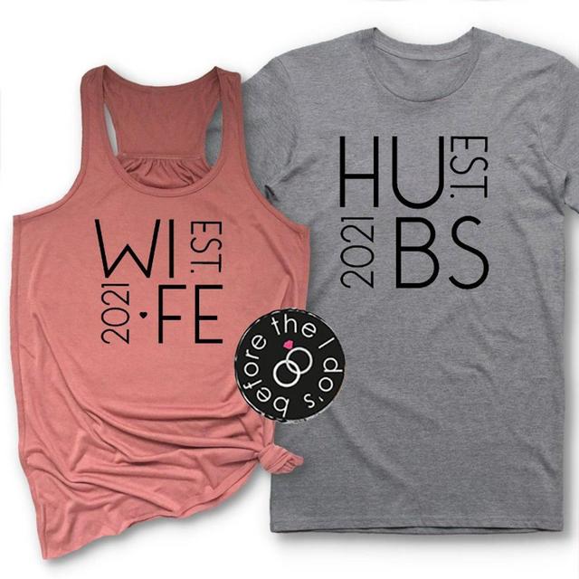 WIFE and HUBS Flowy Racerback Tank and T-Shirt Set