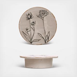 Debossed Stoneware Pedestal
