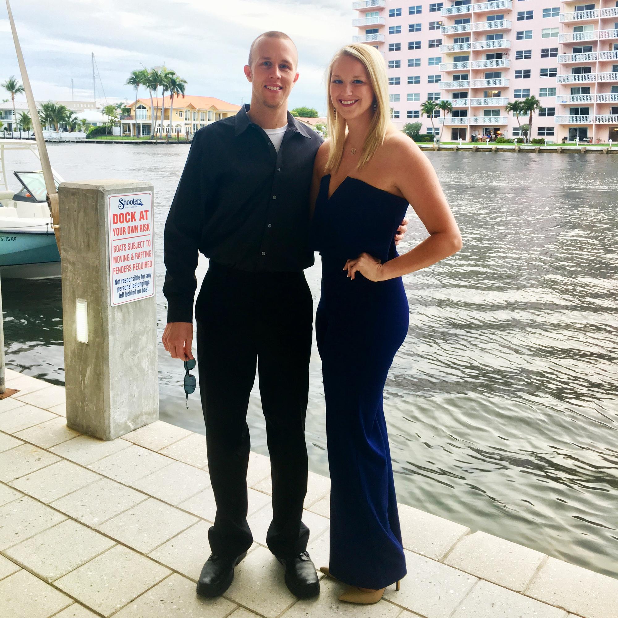 6 months dating, the day before we went on our cruise. Quickly became the favorite restaurant either of us has ever eaten at...Shooters in Ft. Lauderdale-GO AND GET THE BAKED ALASKAN!!