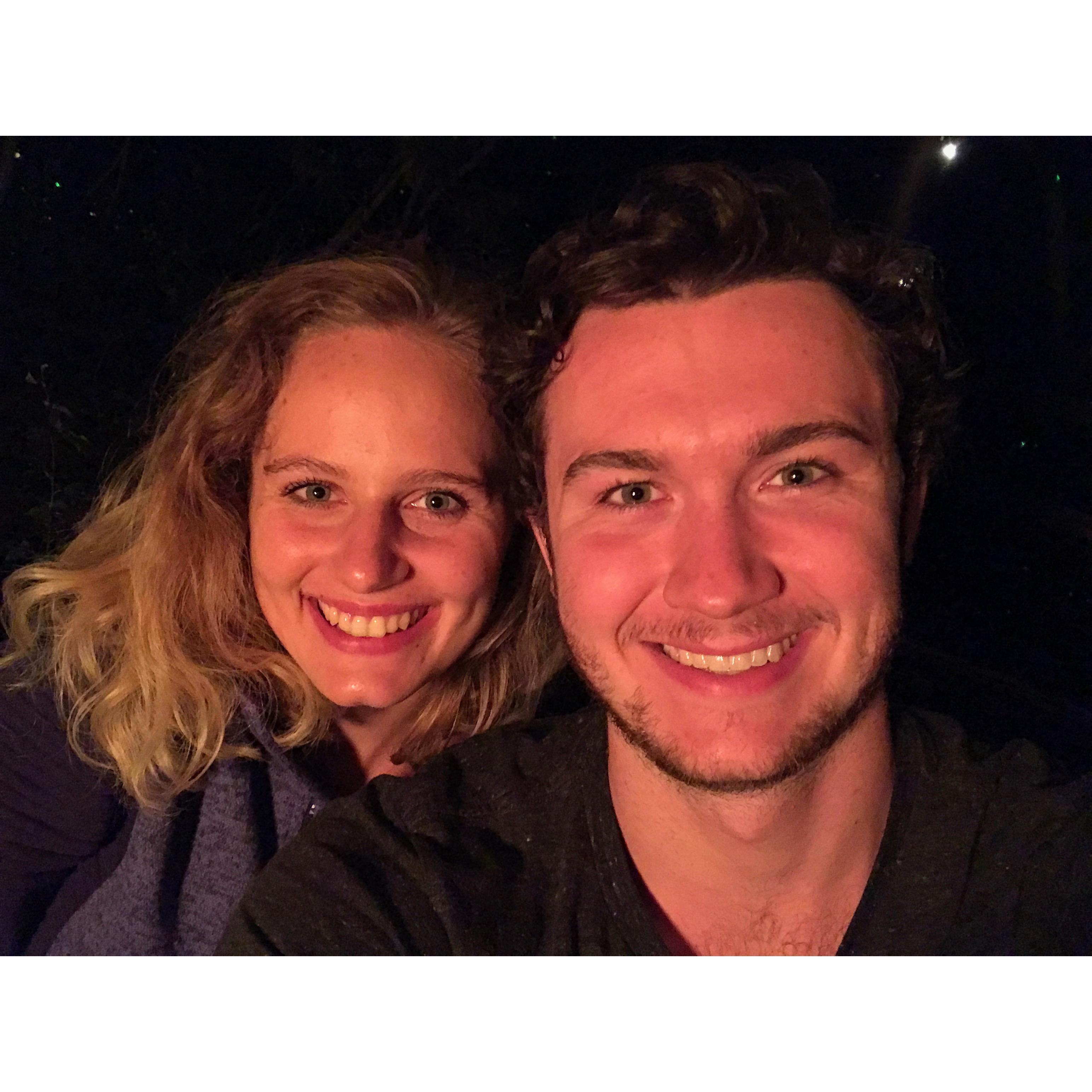Cozied by the campfire on Cape Cod. (2017)