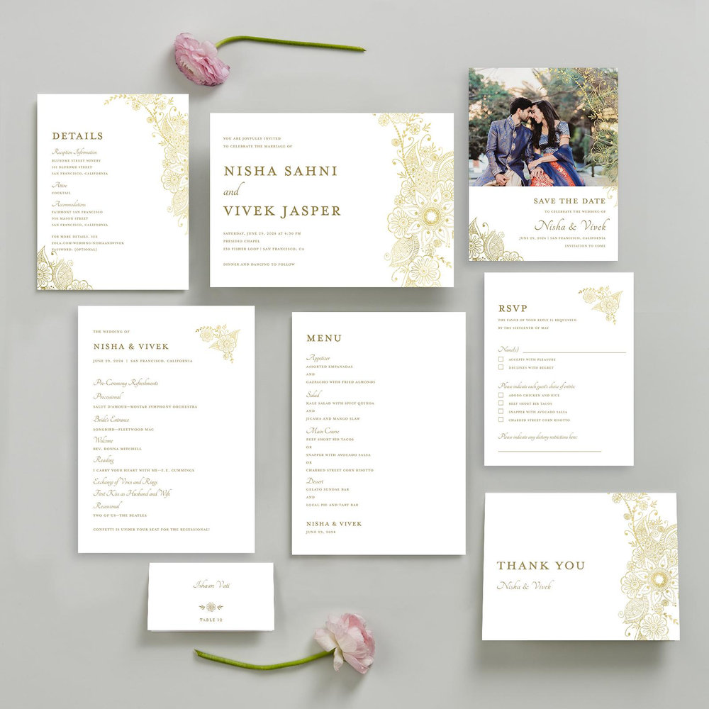 Sambac Photo Foil | White | Zola Save The Dates