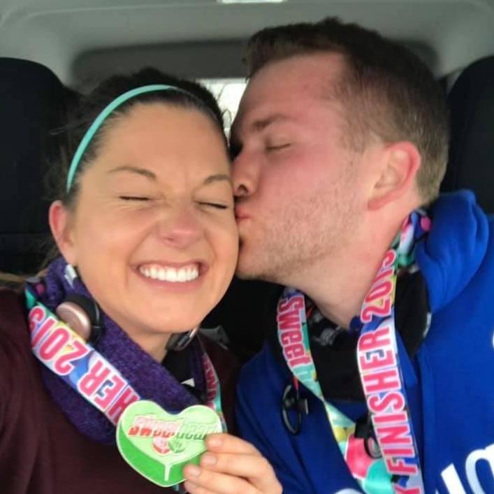 After finishing our first 5K together! February 2019.